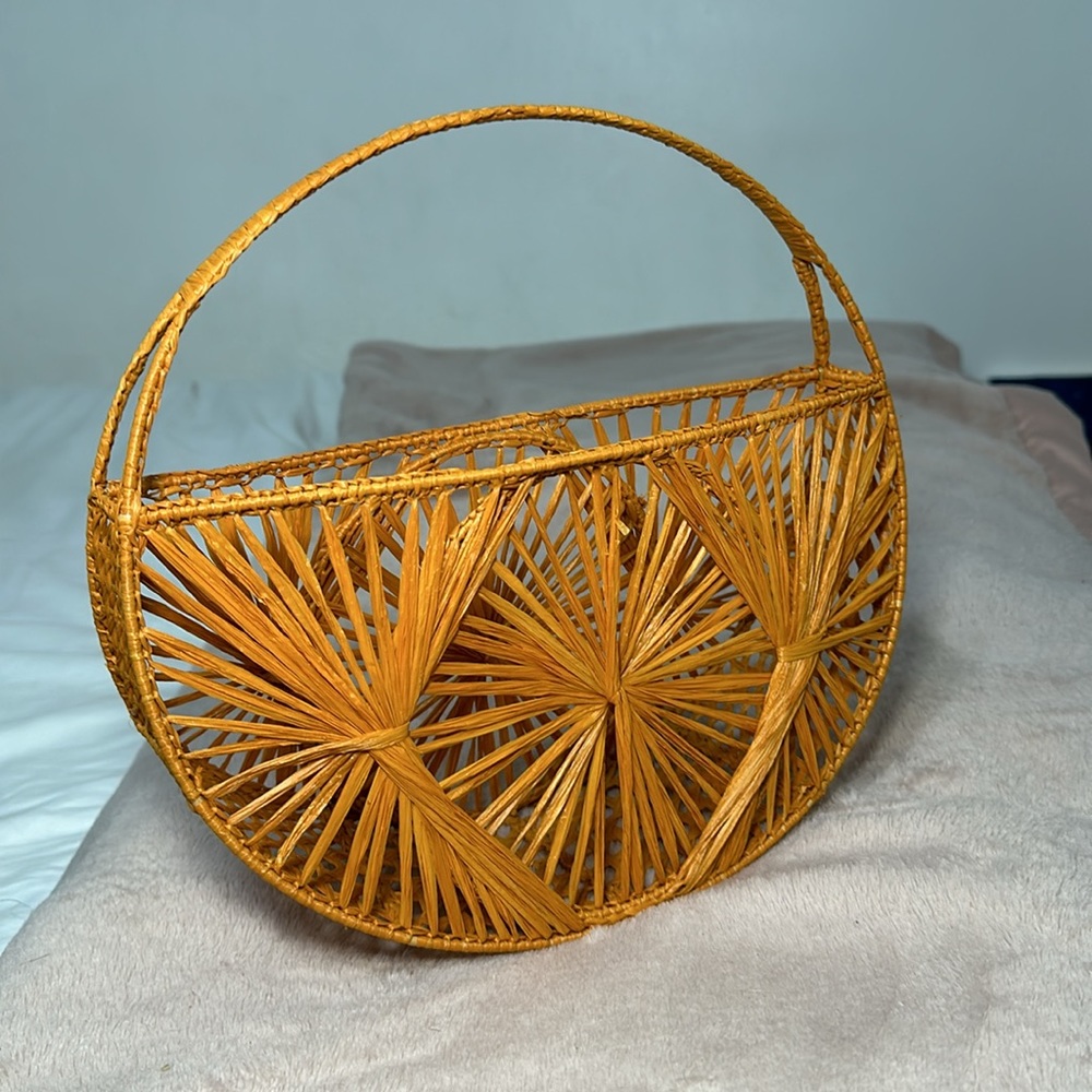 Target Yellow Mustard Raffia Bag